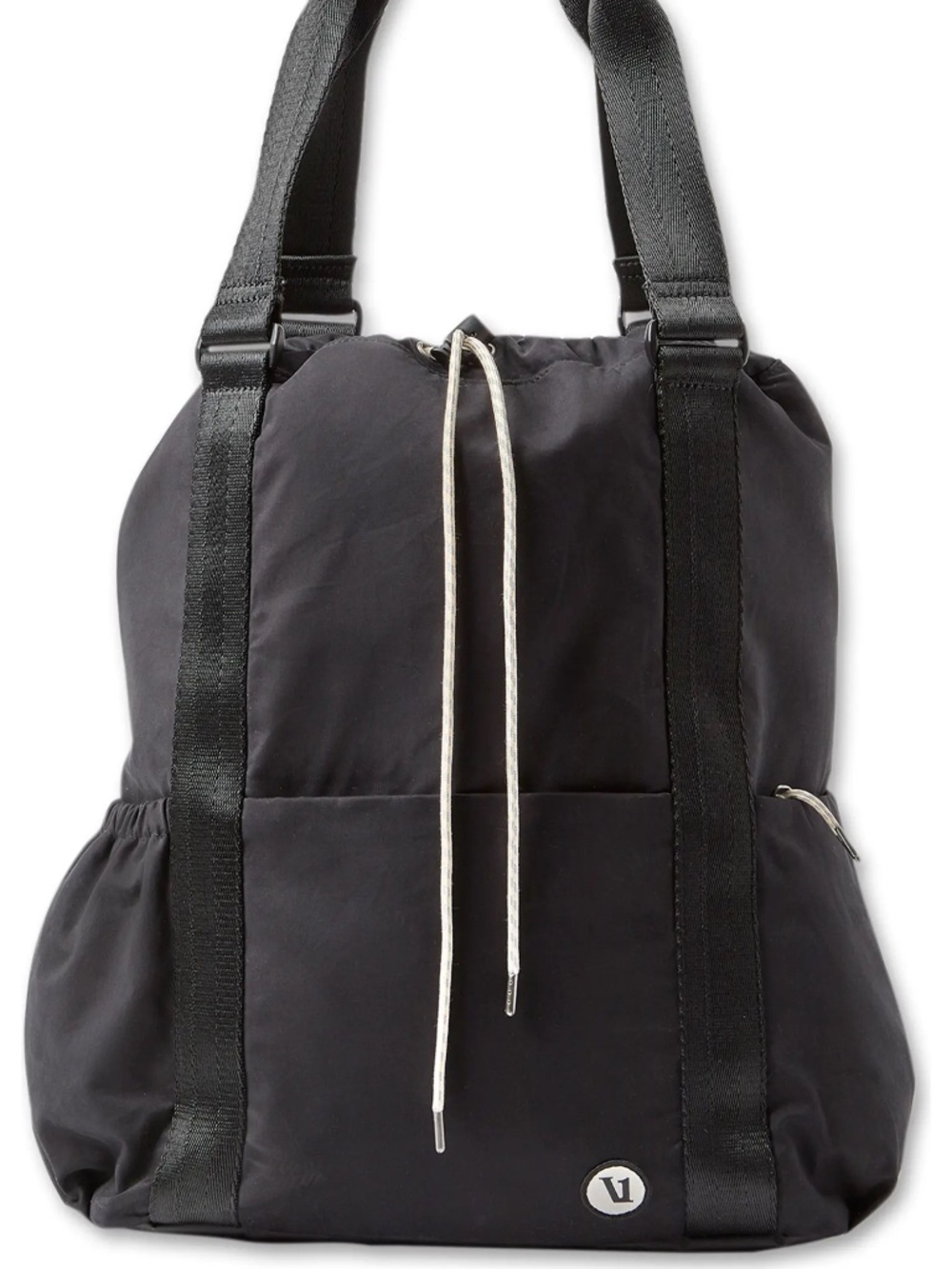 VUORI V1 CONVERTIBLE TOTE BACKPACK BLACK DRAWSTRING